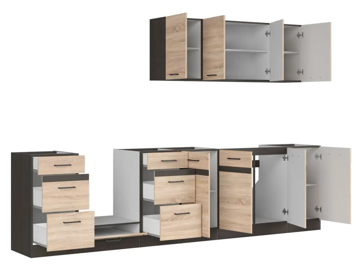 Conjunto de cocina Junona Line 300 cm roble sonoma