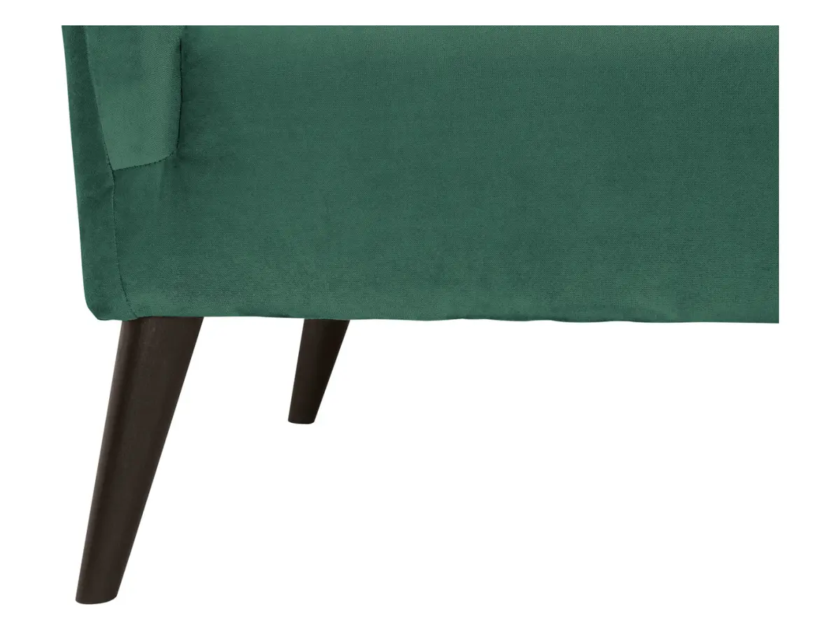 Sillón orejero Casey de terciopelo verde