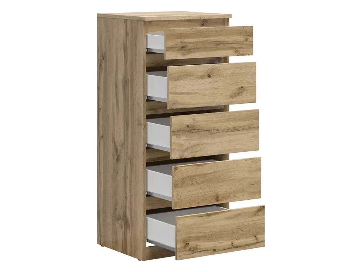 Cómoda Tetrix 50 cm con 5 cajones roble wotan