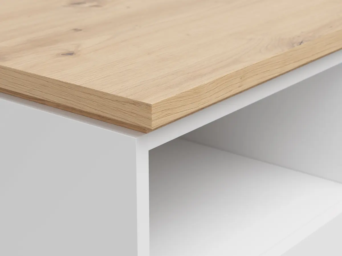 Mesita de noche Yamael 45 cm con cajones blanca