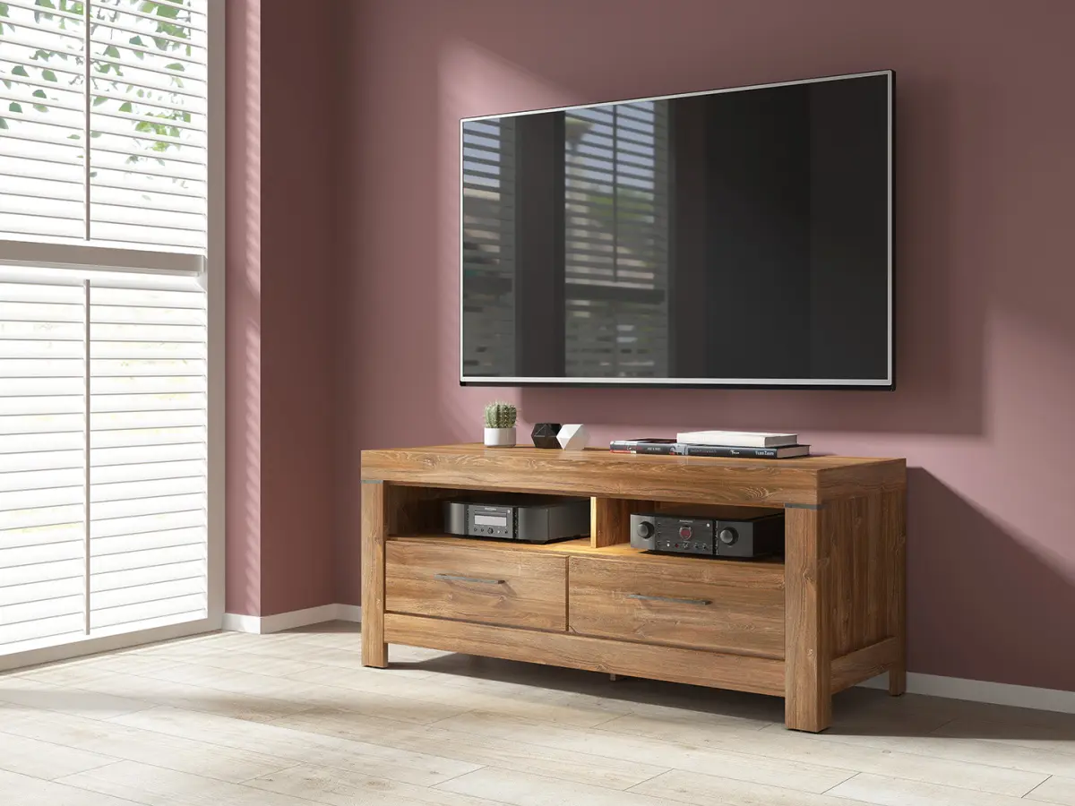 Тумба RTV Gent 138 см с 2 ящиками и полкой дуб стирлинг