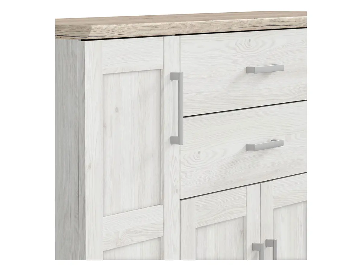 Cómoda Romance 186 cm con 4 puertas y 2 cajones alerce sibiu claro
