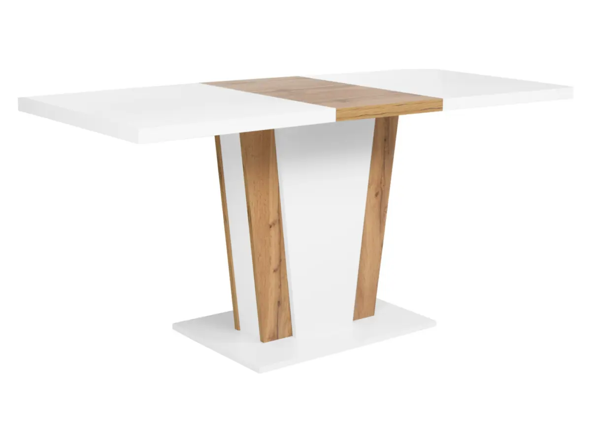 Mesa extensible Zalder 120/160x68 roble wotan/blanco