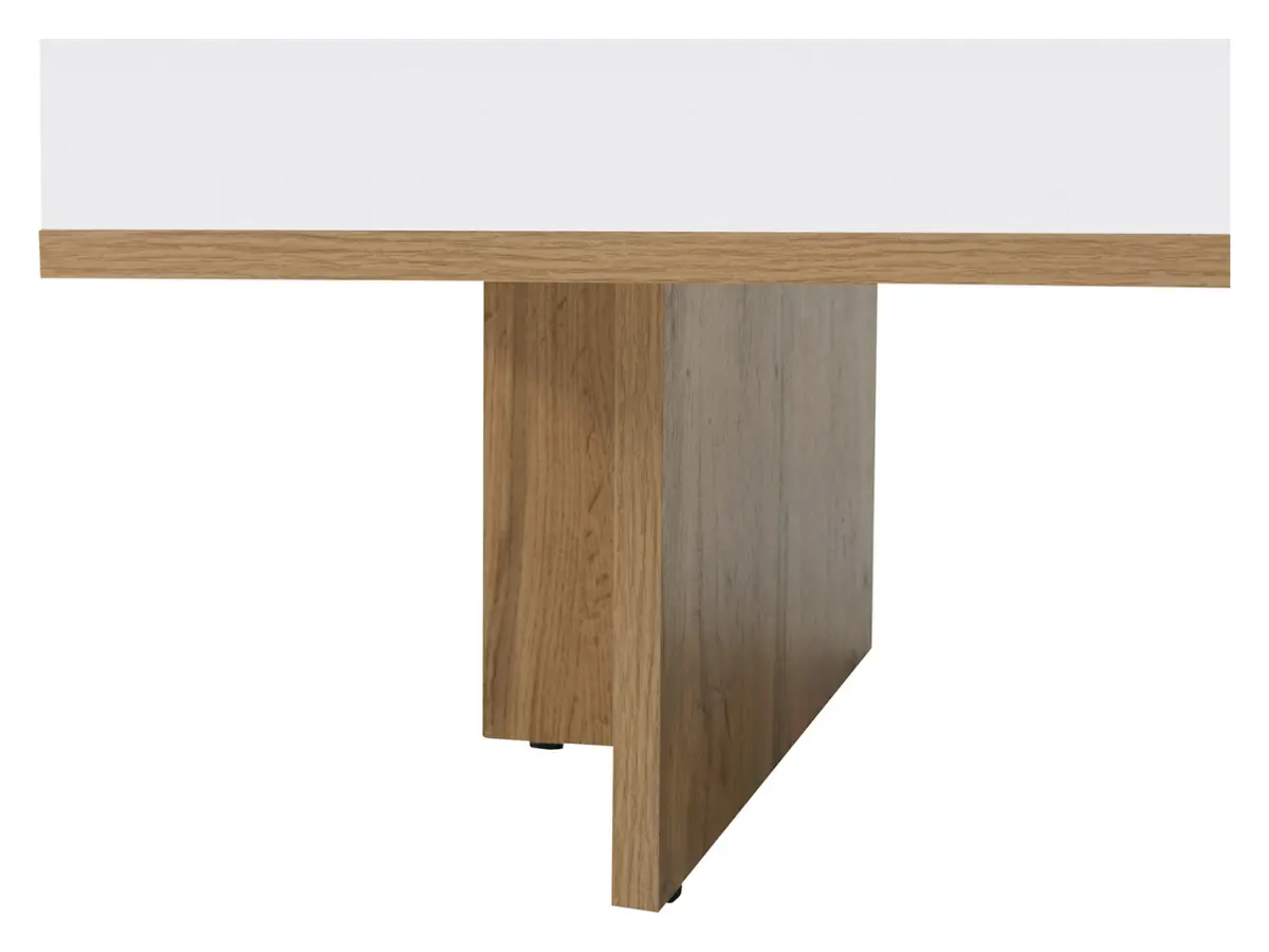 Coffee table Zele 120x60 with shelf wotan oak/white gloss
