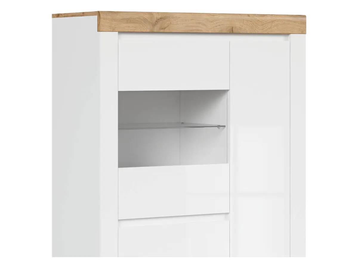 Vitrina Holten 98 cm con 3 puertas blanco brillo