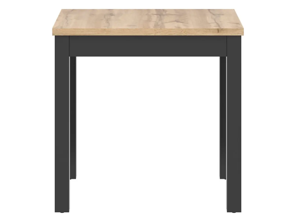 Mesa cuadrada Maren 80 cm roble wotan/negro