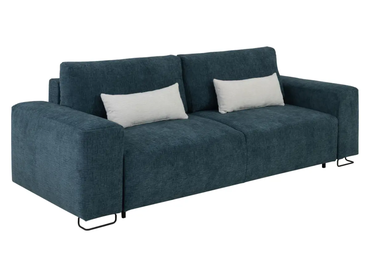 Sofá de tres plazas Kizo convertible turquesa