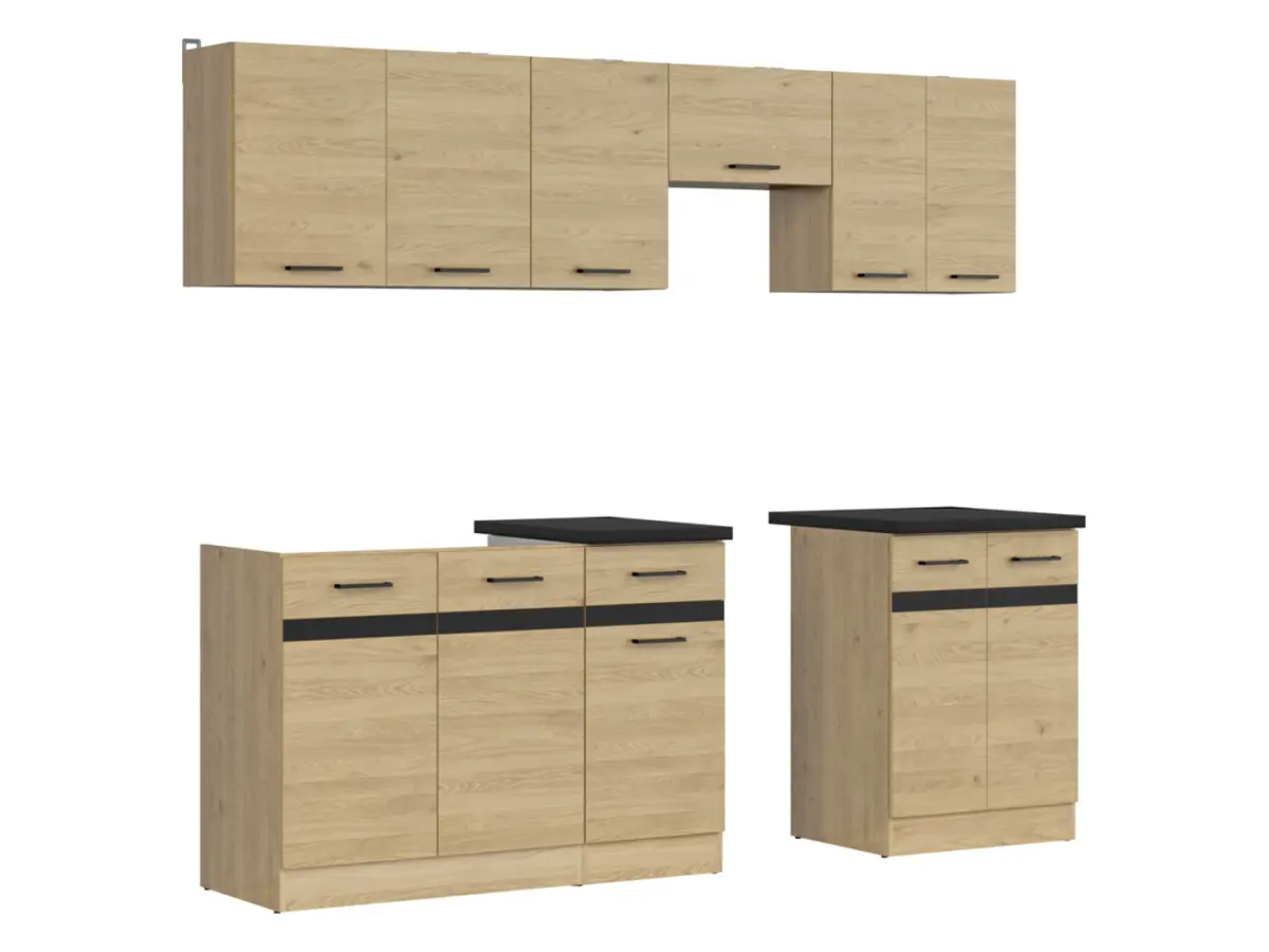 Кухонний комплект Junona Line 230 см дуб бернштайн зі стільницею