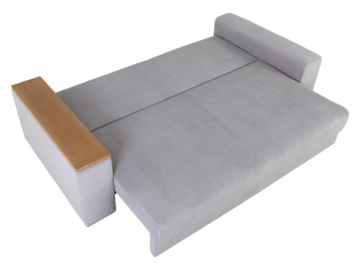 Sofá de tres plazas Peter cama con arcón de pana gris