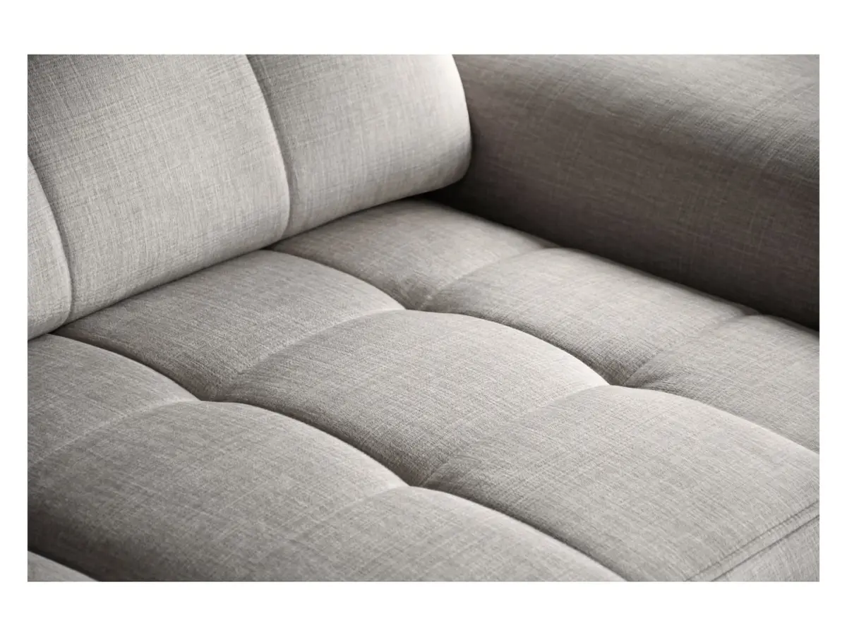 Sofá rinconera derecho Ariado convertible con arcón de terciopelo beige