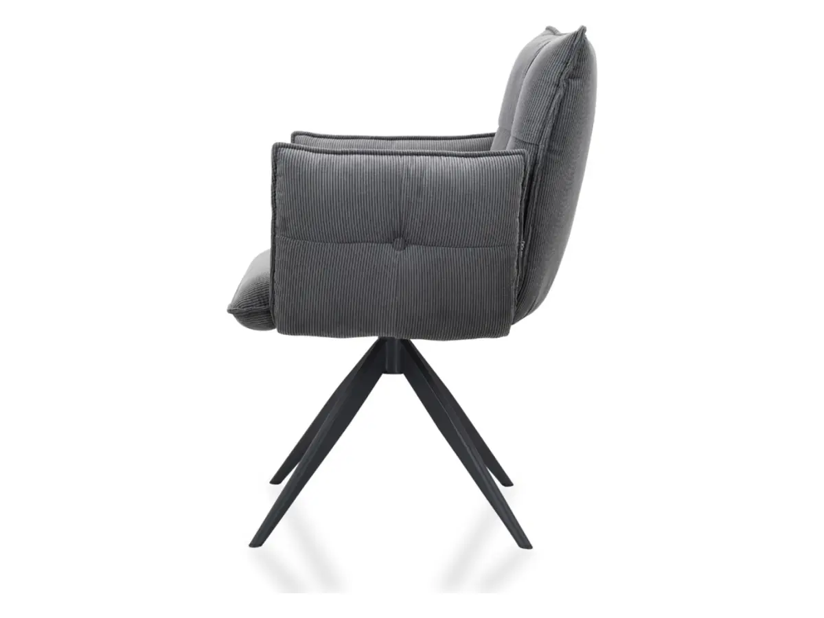 Silla tapizada Coco giratoria de pana antracita