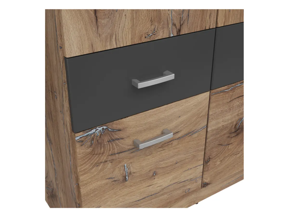 Armario de dos puertas Brando-2 91 cm con cajones roble flagstaff oscuro