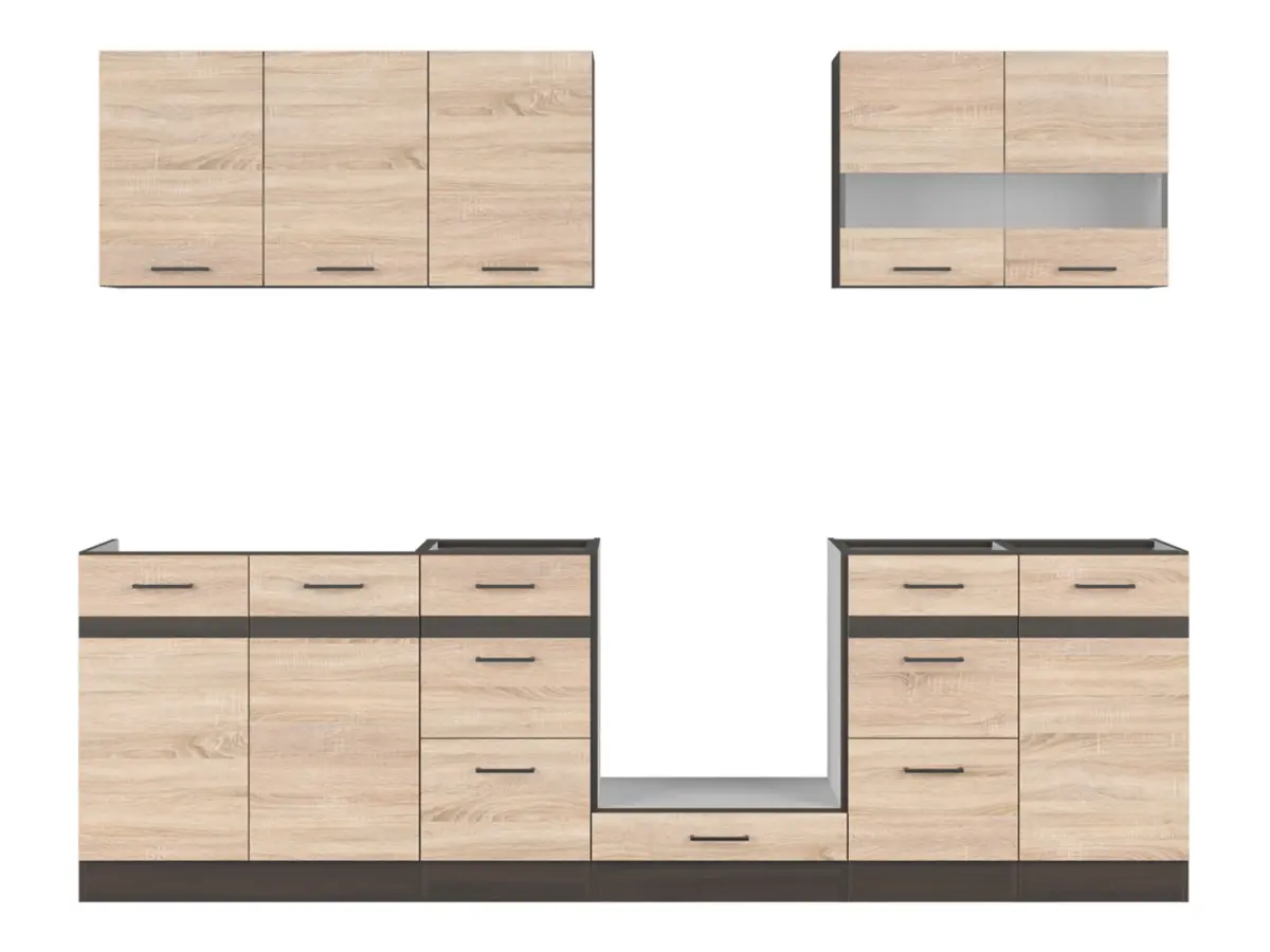 Zestaw kuchenny Junona Line 260 cm dąb sonoma