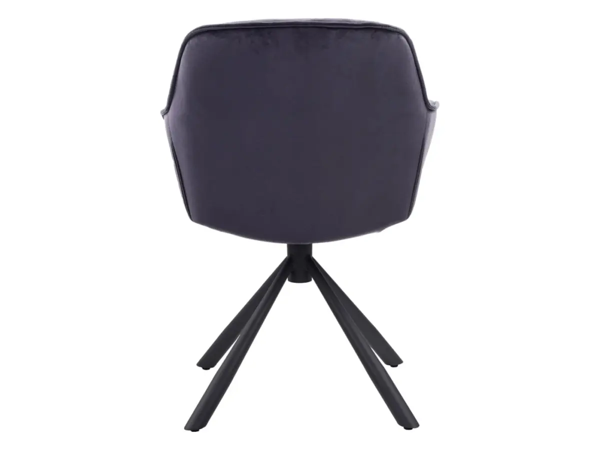 Silla tapizada Eileen giratoria de terciopelo negro