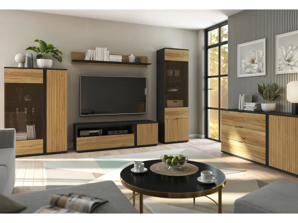 Armario de dos puertas Luen 95 cm roble tegola/roble mauvella