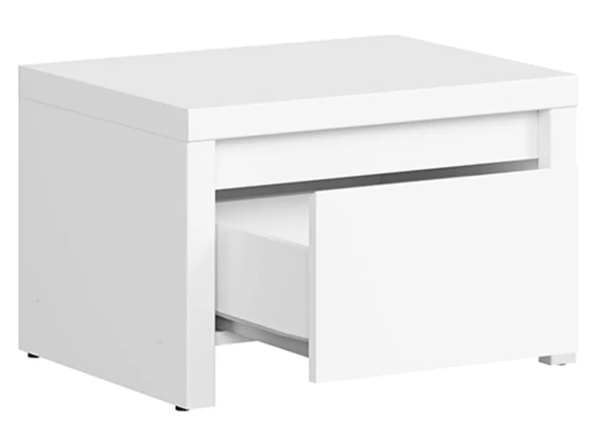 Mesita de noche Kaspian 51 cm con cajón blanca