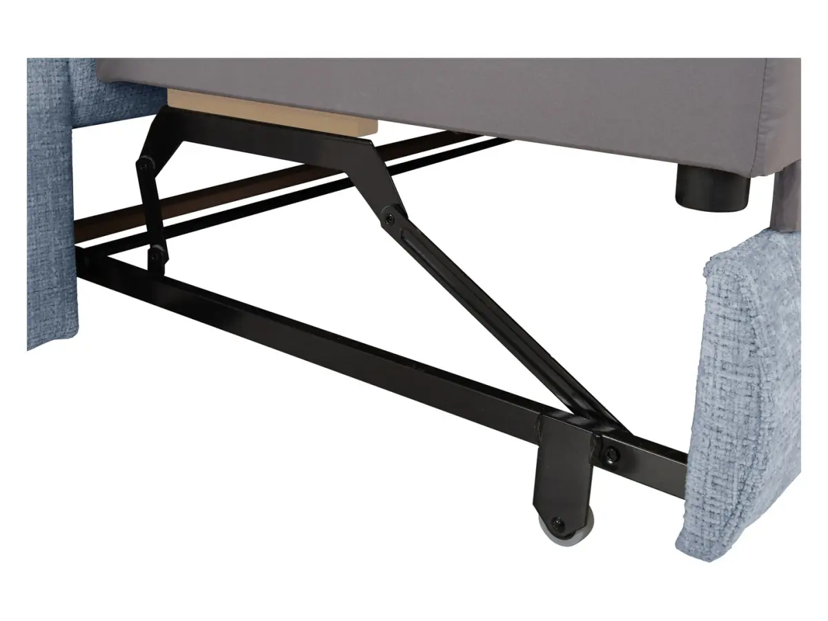 Sofá rinconera derecha Aguda convertible con arcón azul