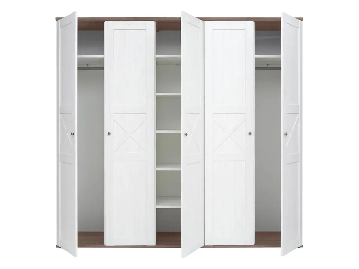 Armario de cinco puertas Stockholm 243 cm pino andersen blanco