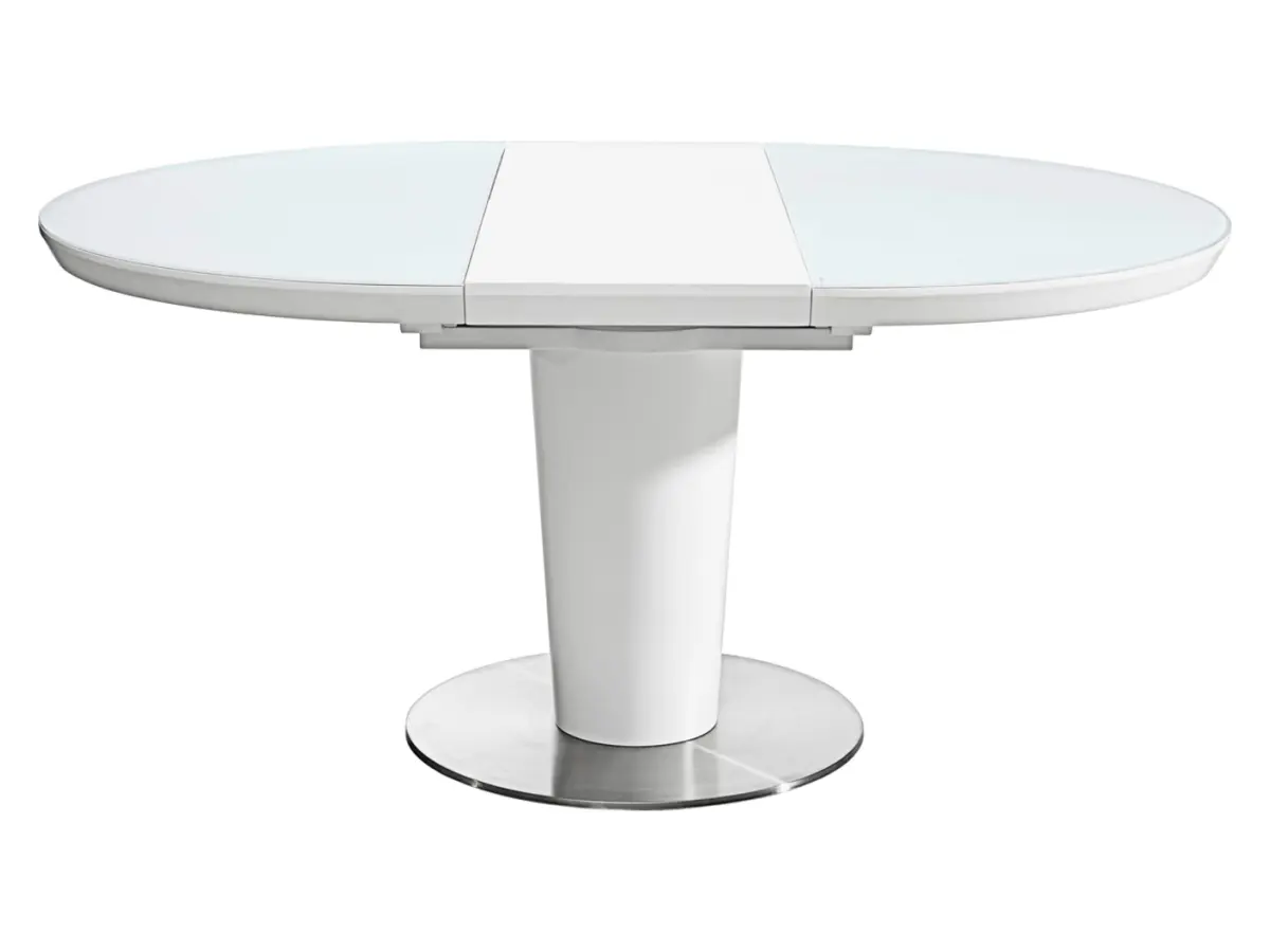 Стіл Herkules 120-160x76 білий/нержавіюча сталь