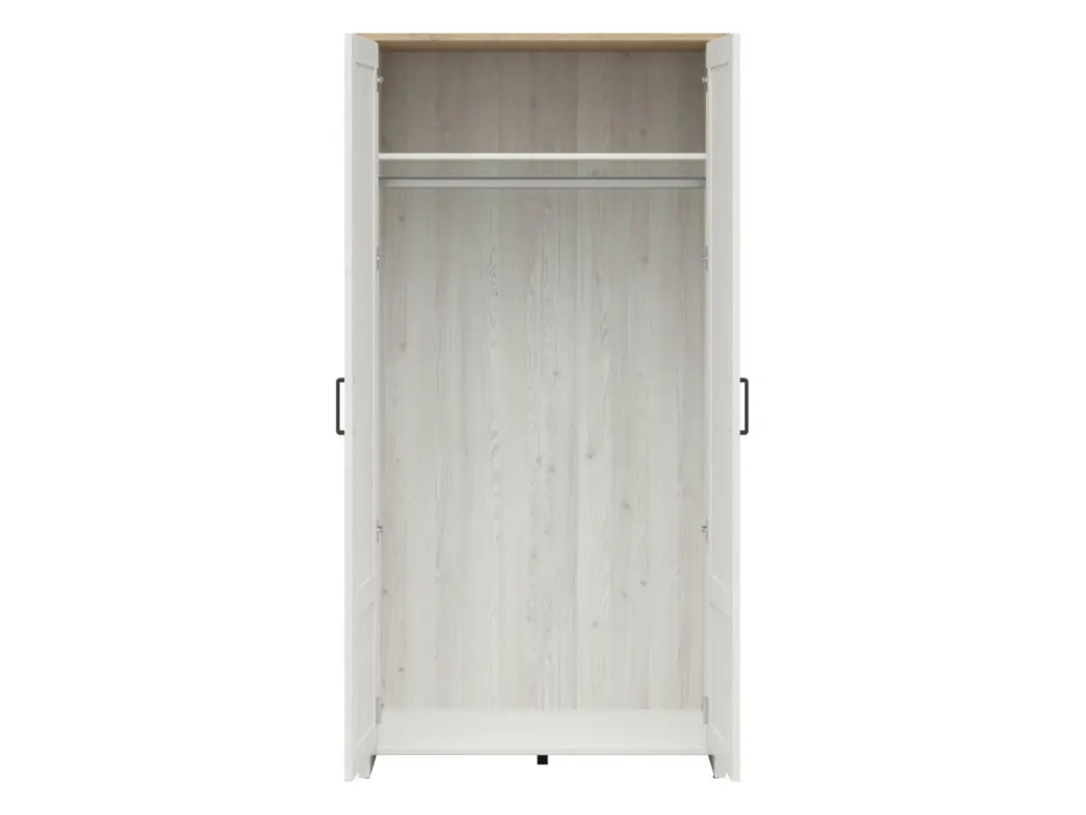 Armario de dos puertas Loksa 101 cm pino andersen blanco/roble grandson