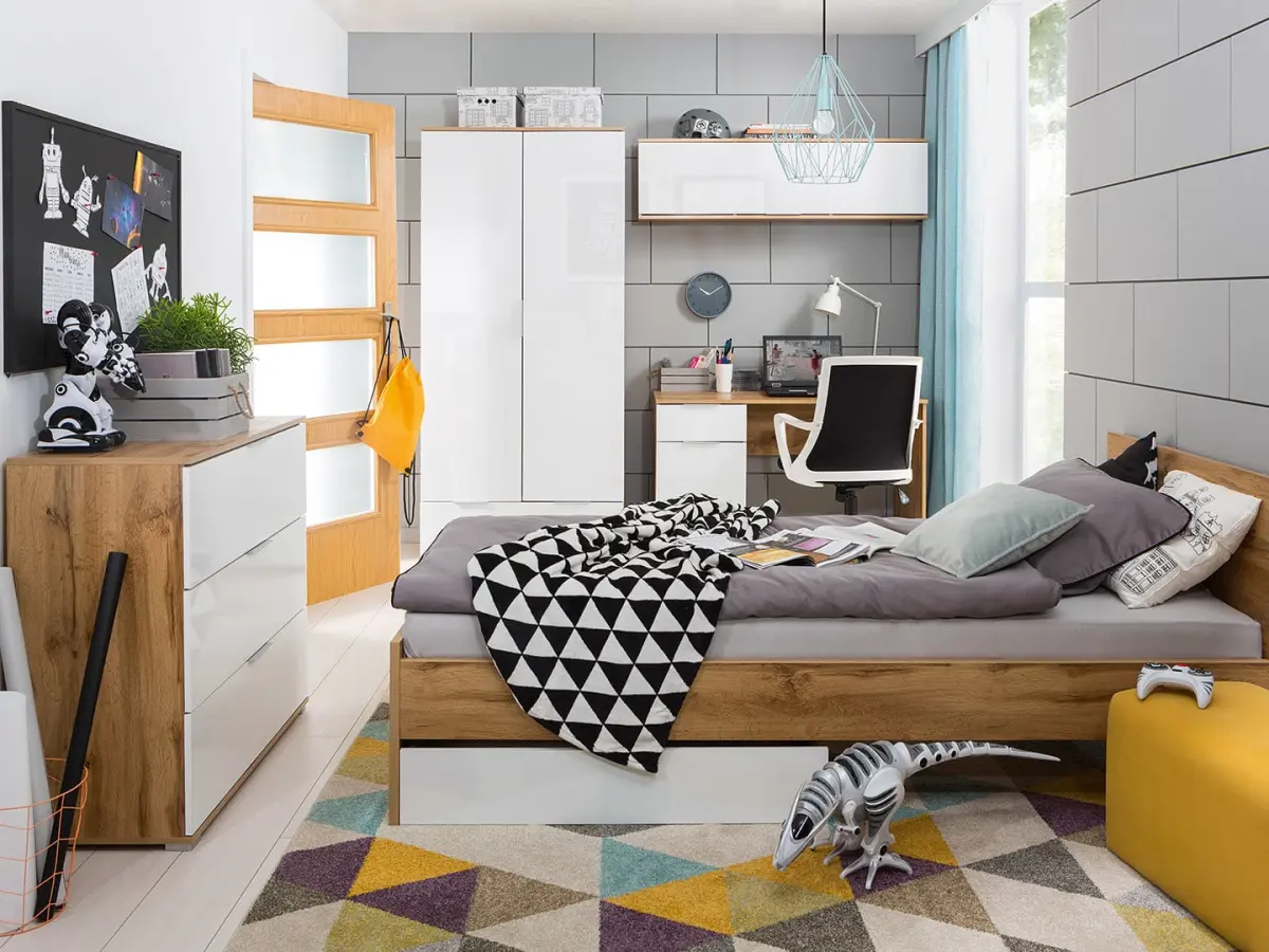 Cama Zele 90x200 roble wotan