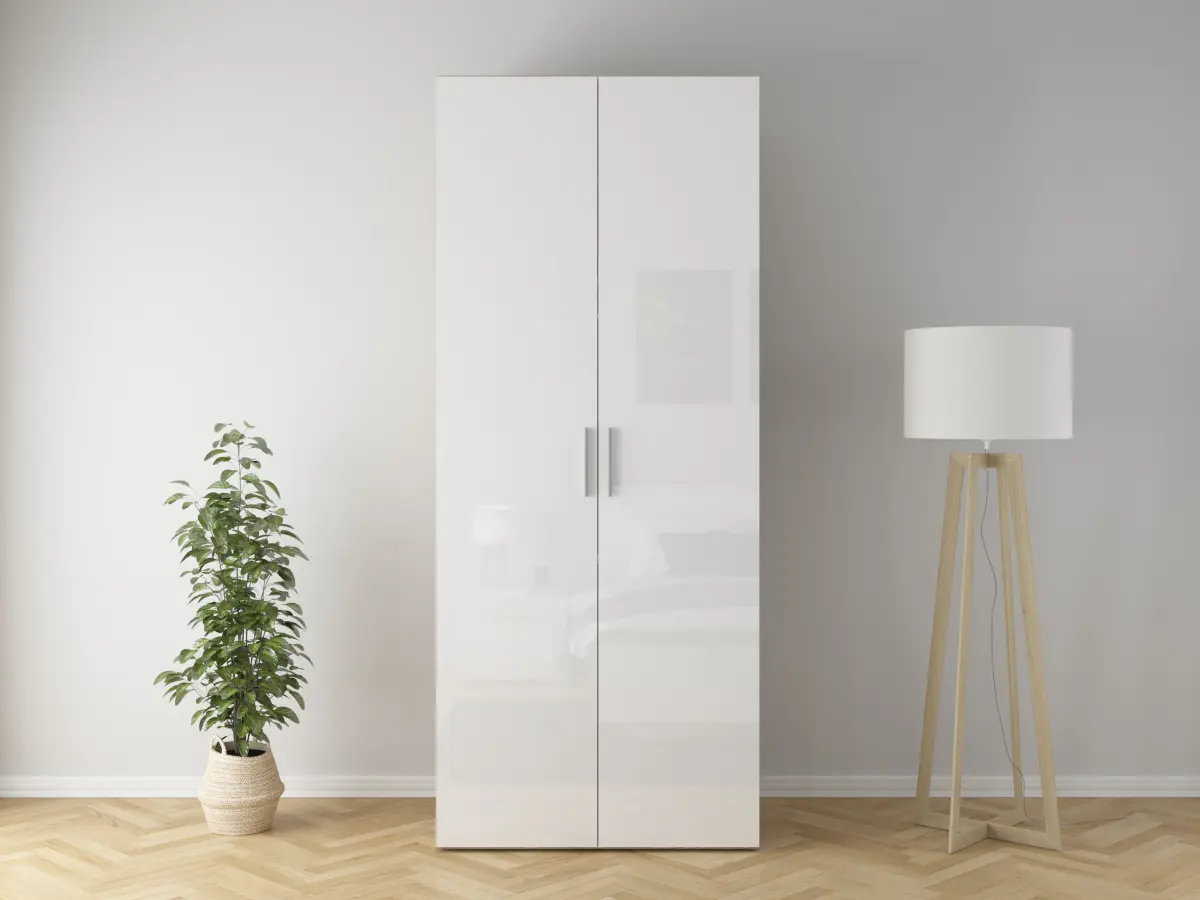 Armario de dos puertas Flex 100 cm blanco brillo