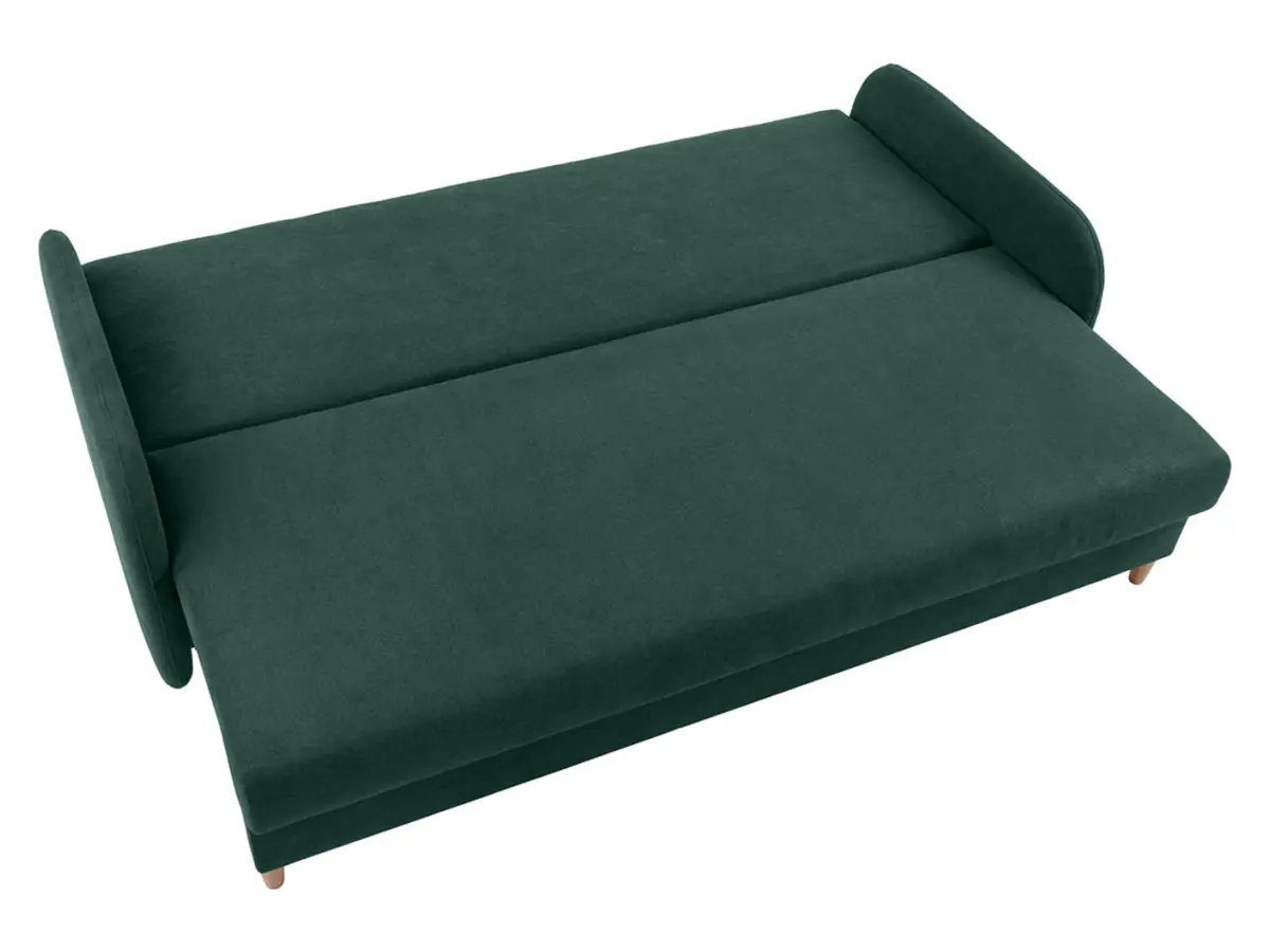 Sofá tres plazas Verto convertible con arcón terciopelo verde