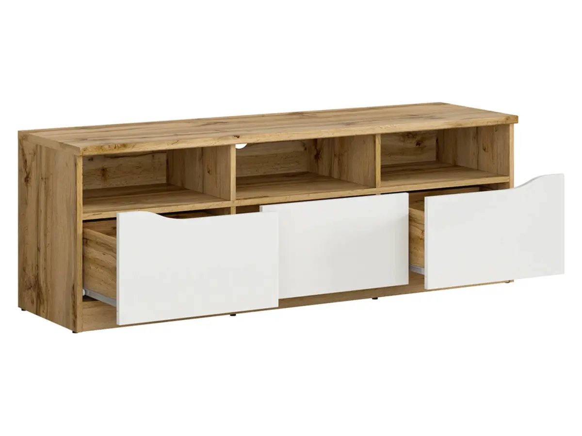 Mueble RTV Nuis 135 cm con 3 cajones roble wotan