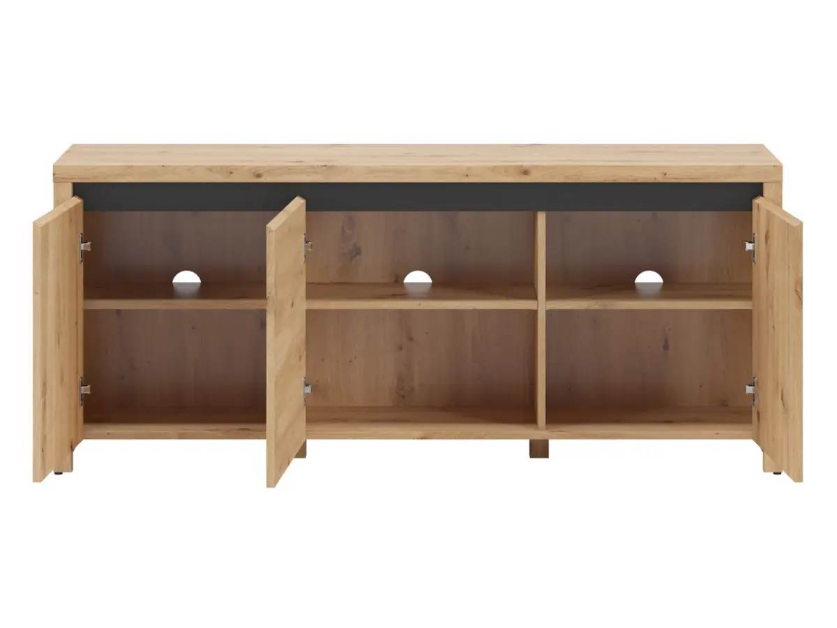 Szafka TV Larios 143 cm z 3 drzwiczkami dąb artisan/czarny