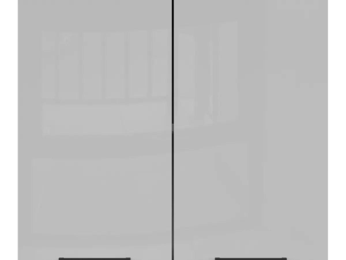 Armario de cocina superior Junona Line 80 cm de dos puertas gris claro brillo