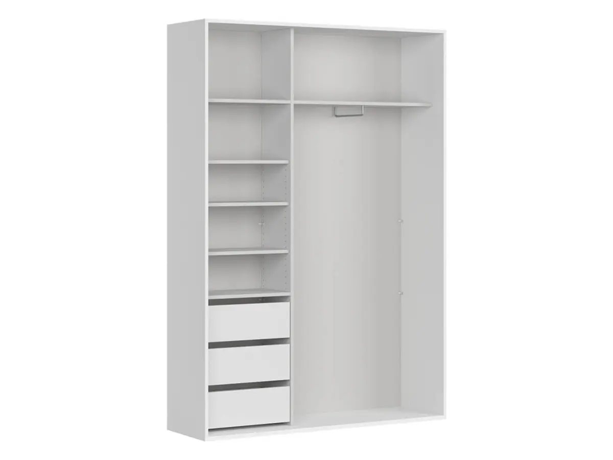 Armario de puertas correderas Flex 150 cm blanco/roble wotan