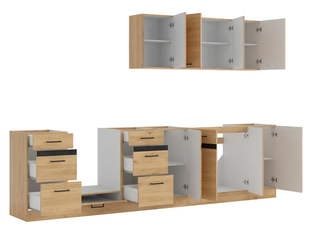 Conjunto de cocina Junona Line 300 cm roble bernstein