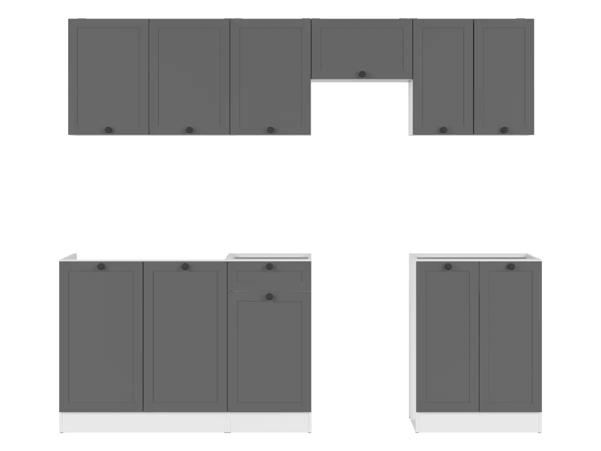 Zestaw kuchenny Junona Line 230 cm grafitowy bez blatu