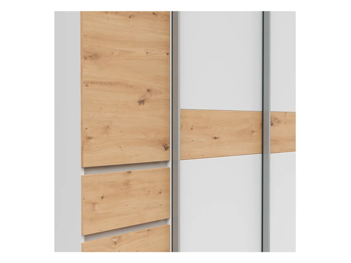 Шкаф-купе Fabio 215 см с ящиками дуб артизан/белый