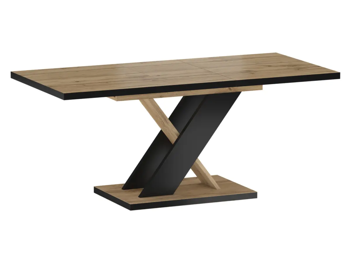 Mesa extensible Eryk 138/178x85 roble artisan/negro