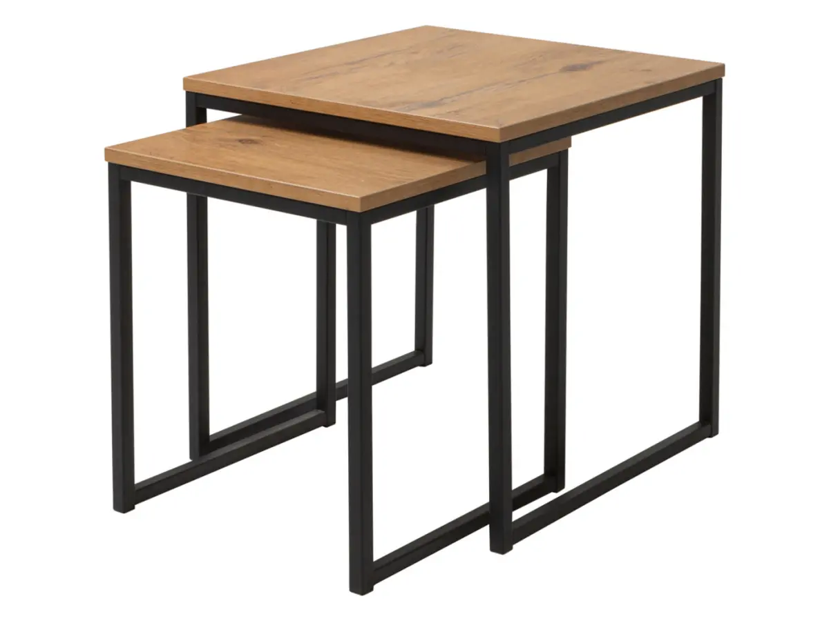 Set de dos mesas de centro Aroz 40/50 cm roble lancelot