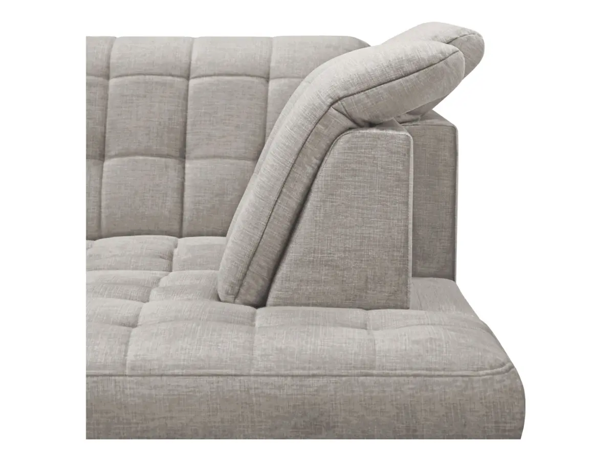 Sofá rinconera derecha Aragon convertible con reposacabezas y asiento regulables beige