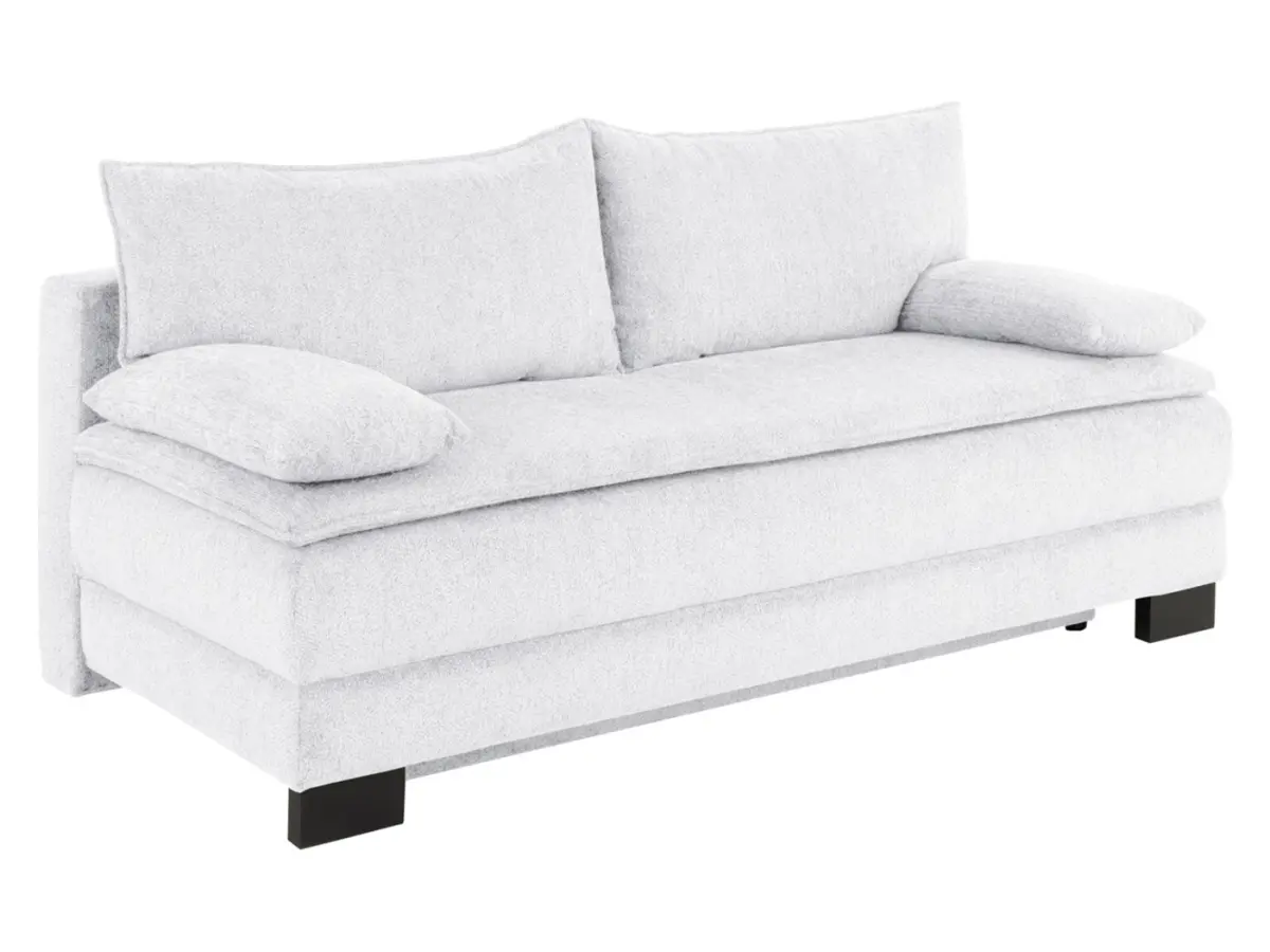 Sofá de tres plazas Lindon convertible con arcón, chenilla gris