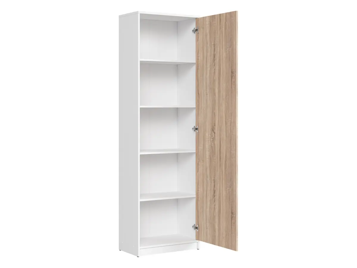 Estantería Nepo Plus 60 cm con puertas blanco/roble sonoma