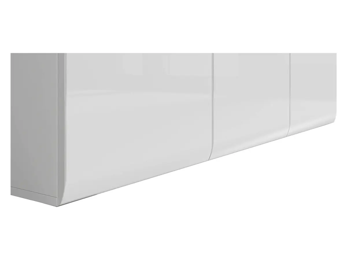 Cómoda Azteca Trio 150 cm con 3 puertas y 3 cajones blanco brillo