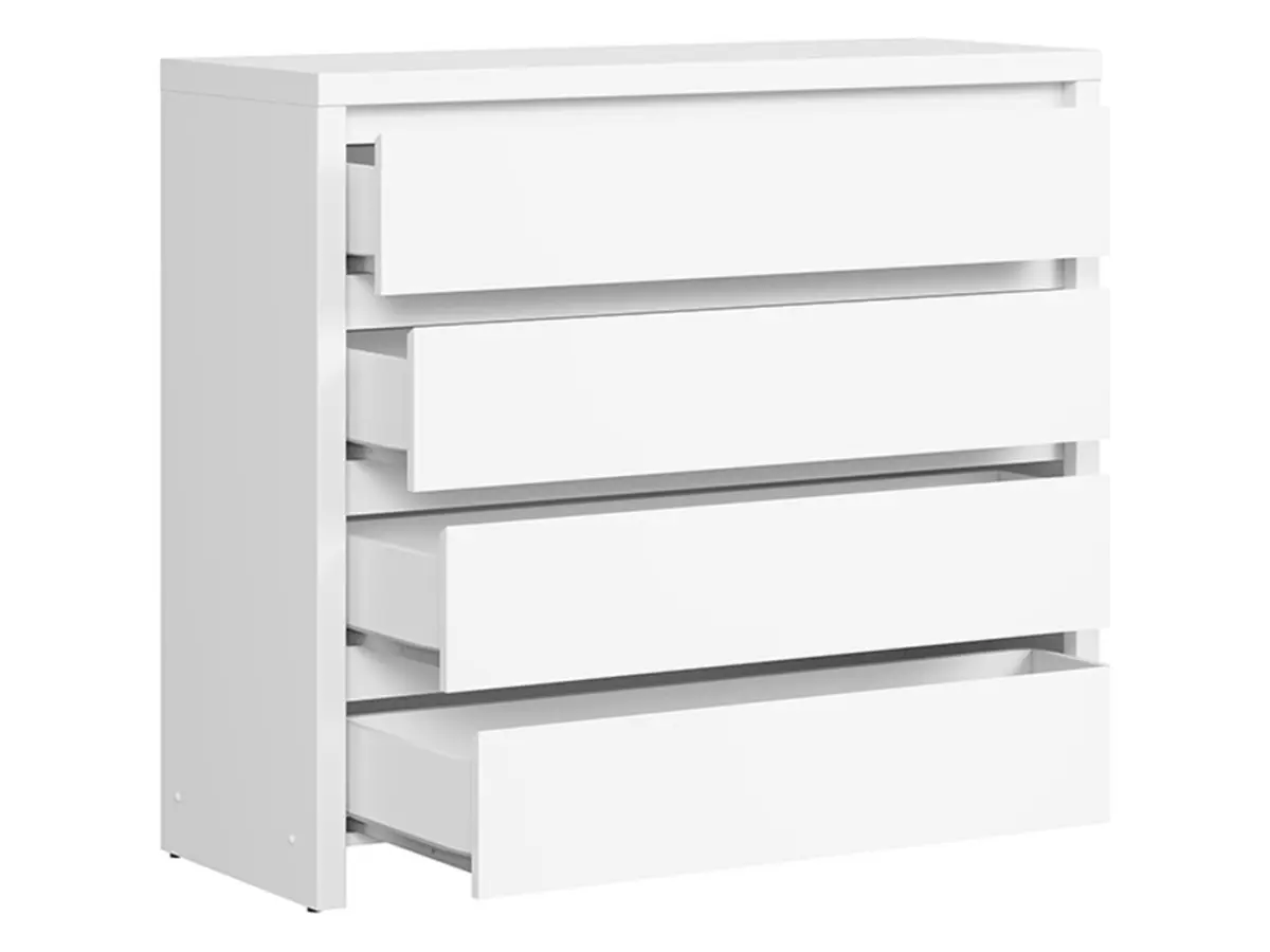 Cómoda Kaspian 105 cm con 4 cajones blanca