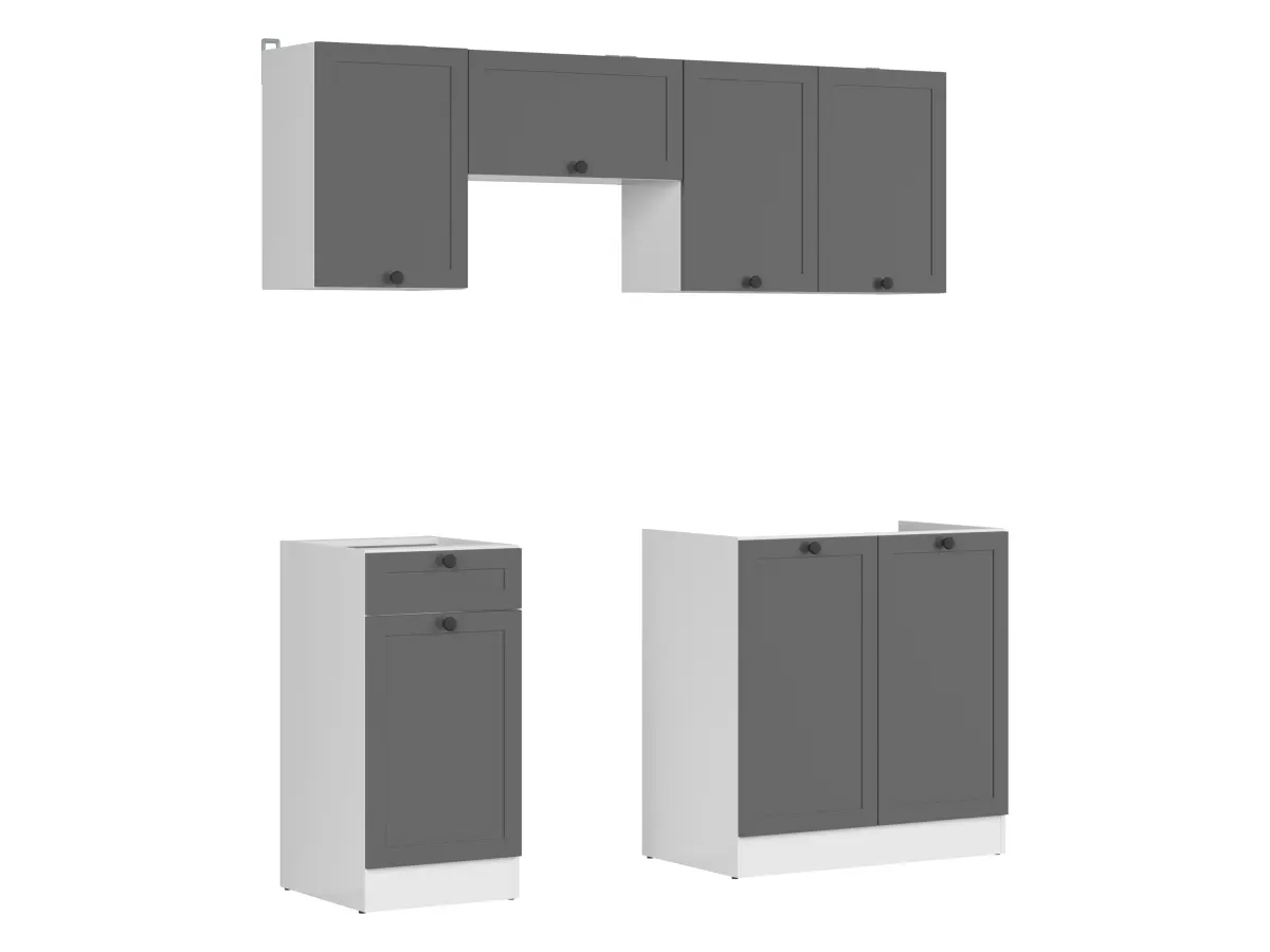 Conjunto de cocina Junona Line 180 cm grafito sin encimera