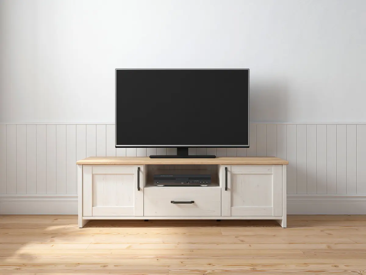 Тумба RTV Loksa 160 см с 2 дверцами и ящиком сосна андерсен белая