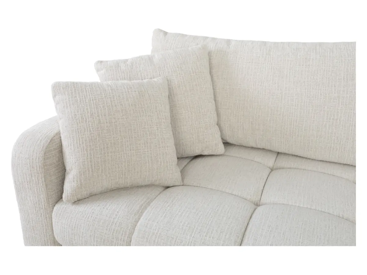 Диван тримісний Sorella розкладний з нішею для білизни шеніловий перловий