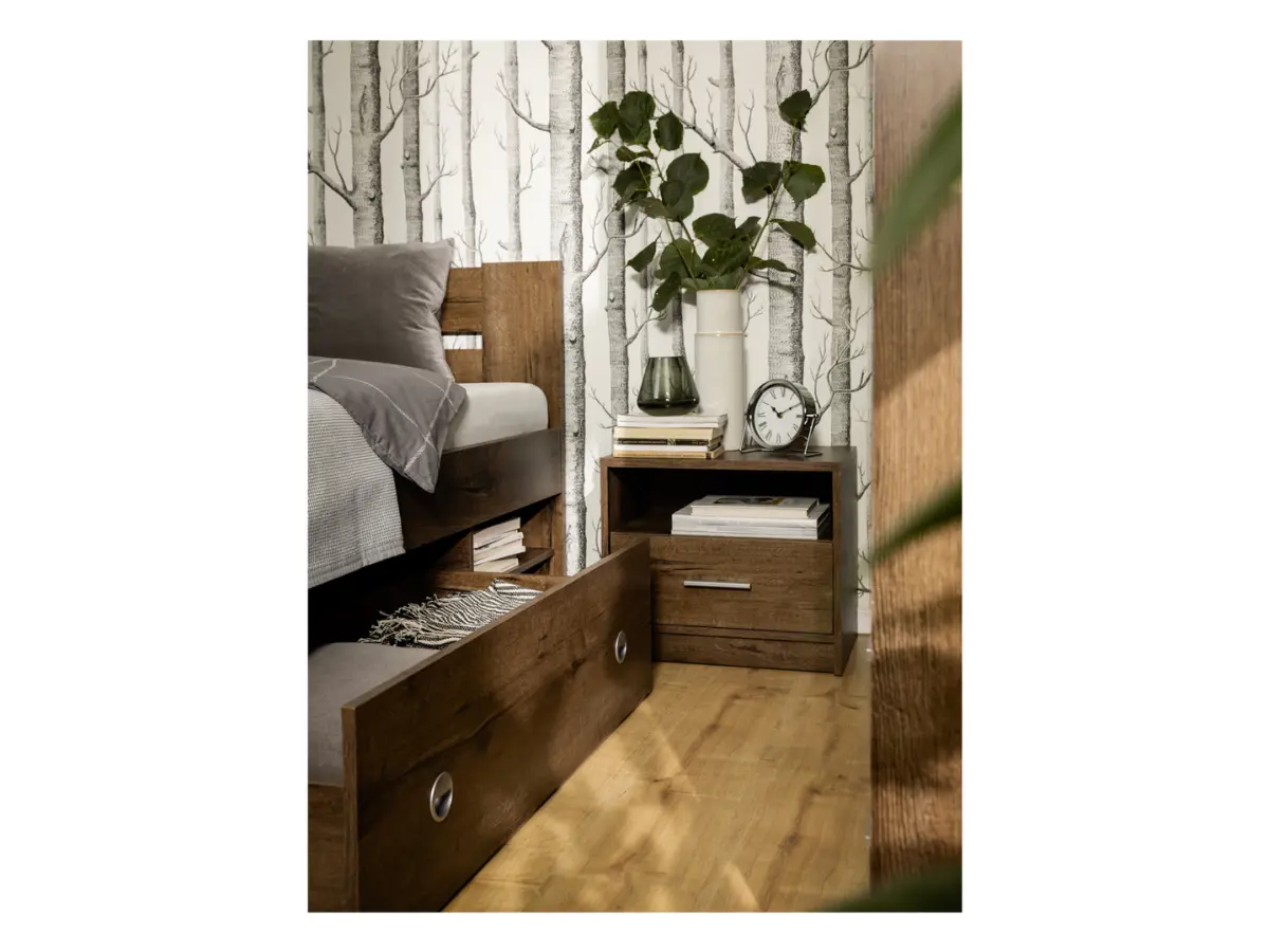 Mesita de noche Nepo Plus 49 cm con cajón roble noble