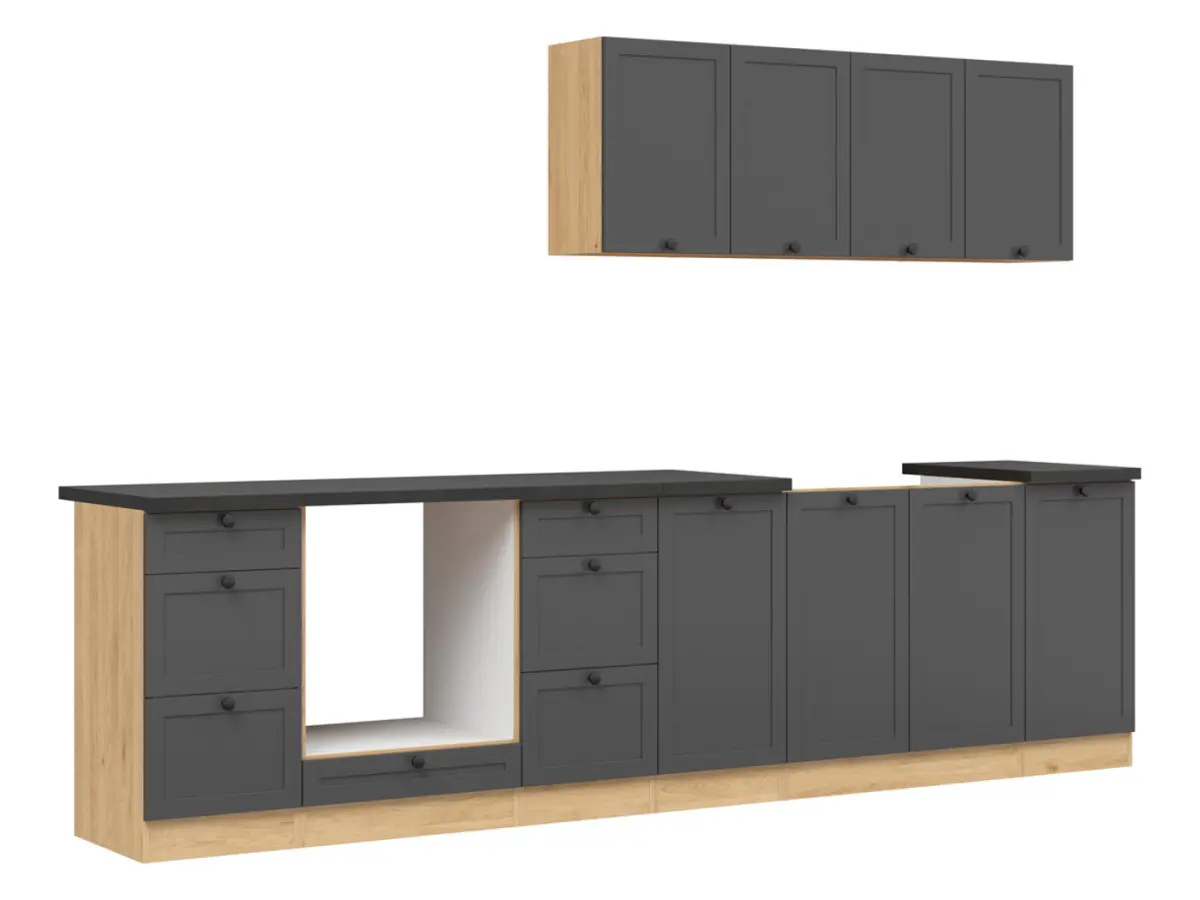 Кухонный гарнитур Junona Line 300 см графитовый