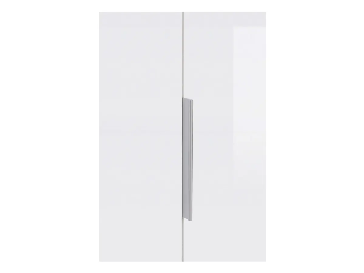Armario de dos puertas Zele 90 cm con cajón roble wotan/blanco brillo