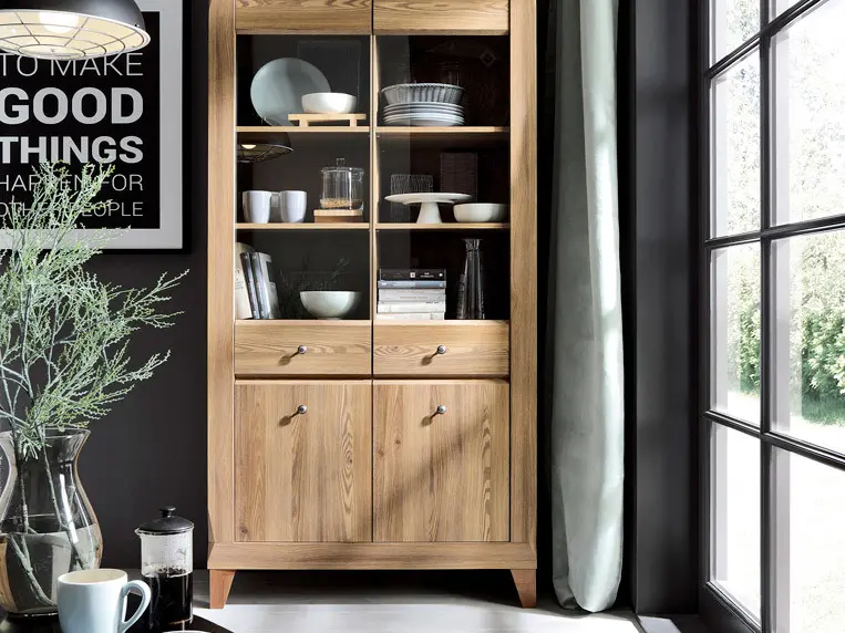 Vitrina Bergen 102 cm con 4 puertas alerce sibiu dorado