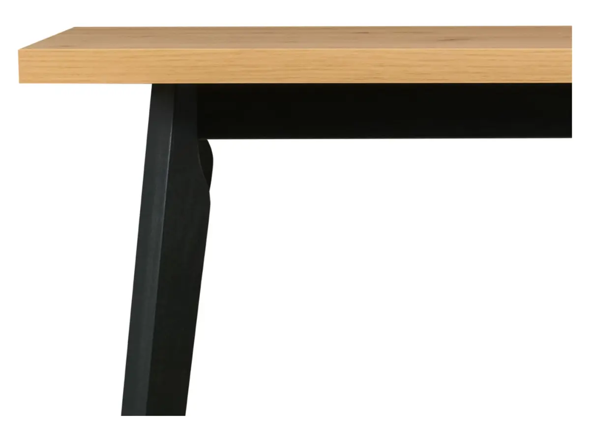 Mesa extensible rectangular Tomaz 140-180/80 roble artisan/negro