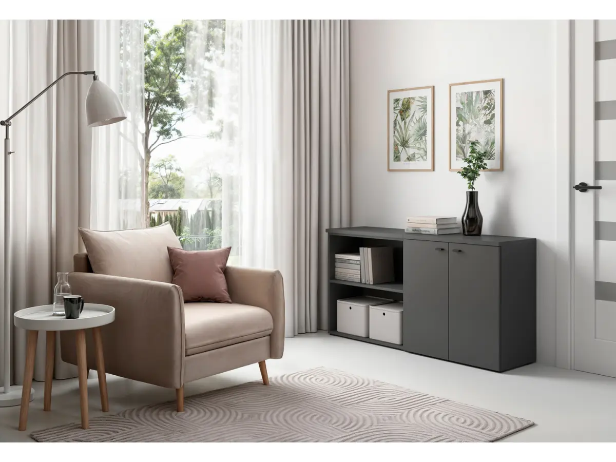 Estantería System 64 con estante grafito